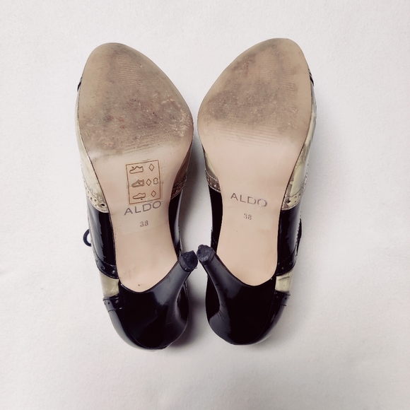 Aldo Tuxedo Oxford High Heels Shoes Women's Size 38 or 7.5 US - Picture 7 of 13